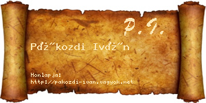Pákozdi Iván névjegykártya